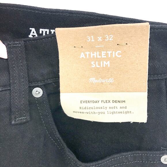 MADEWELL Men's Athletic Slim Jean 31x32 Black Denim Stretch NG307 NWT - Picture 10 of 13